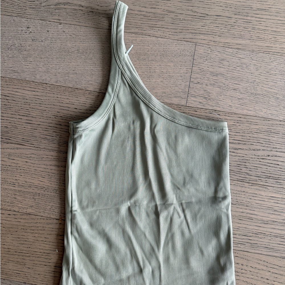 One-Shoulder Ribbed Tank Top - Picture 1 of 2